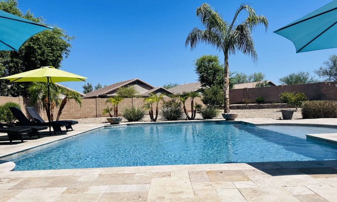 Power Ranch House | Valley Of The Sun Desert Oasis w/ Private Pool/ Hot Tub. Close To Everything!