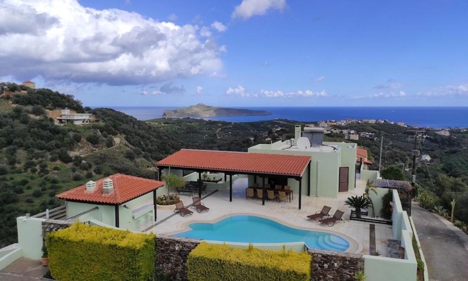 Stalos Villa | Villa Chloe - Amazing view Villa with swimming pool