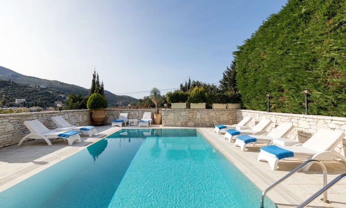 Kassiopi Villa | Villa Christos with large private pool, prime location in Kassiopi, 4 bedrooms