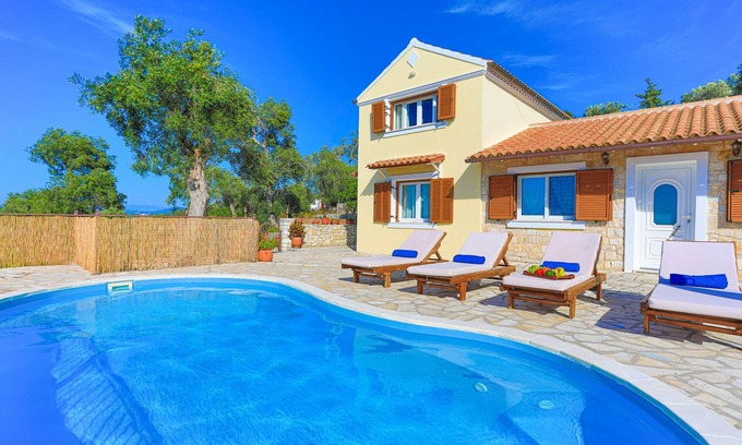 Paxos Villa | Villa Isavros, privacy, amazing views, lovely pool, sunsets