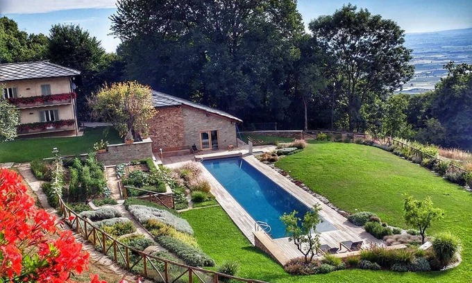 Verzuolo Villa | Villa with infinity pool, Spa,private garden, patio, barbecue,Monviso Unesco area.
