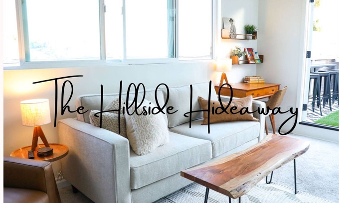 Mission Hills Apartment | Welcome to The Hillside Hideaway! This unique rental offers two separate units, perfect for two families or couples vacationing together who want their own private space. Step inside to discover a one-of-a-kind blend of mid-century retro-chic.