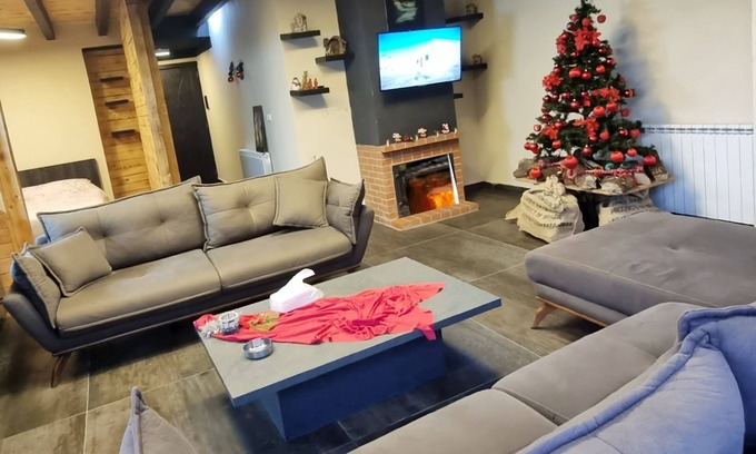 Kfardebian Ski Chalet | Welcoming 1-bedroom chalet in Faraiya with stunning mountain viewswith Cheminée