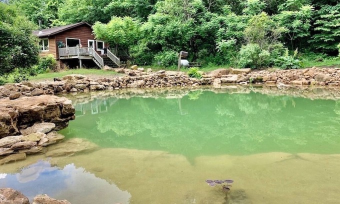 Lansing Cabin | White Pine Cabin with Swimming Pond & Hot Tub Jacuzzi