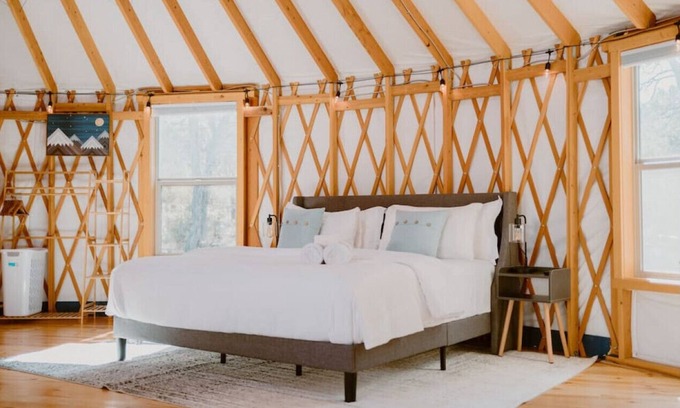 Zuzax RV Rental | Yurt Tijeras · YURT With Sleeping For 5! Your "Not-Fully-Off-The-Grid" Retreat!