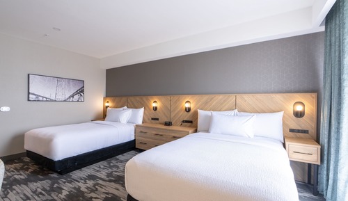 Accessible Room, 2 Double Beds, Roll-In Shower