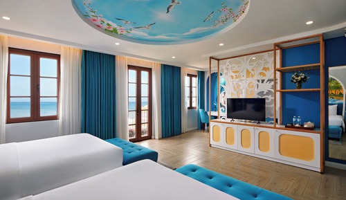 Saphira, Ocean View, 2 Queen Beds with Balcony