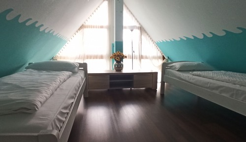Apartment 2.Floor, Flat with Balcony 1 Double Bed, 2 Single Beds and 1 large Sofa Bed