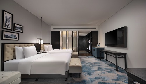 Basic Twin Room, 2 Double Beds, City View
