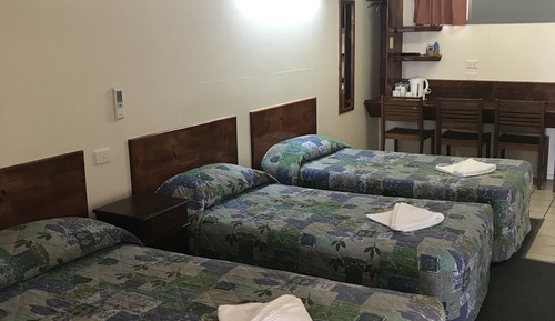 1 Queen Bed and 2 Single Beds