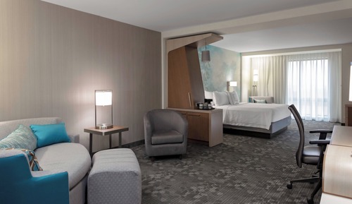 Suite, 1 King Bed with Sofa bed (Hearing Accessible)