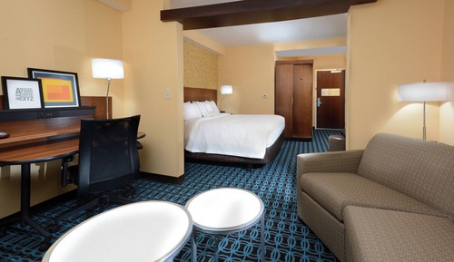 Suite, 1 King Bed with Sofa bed (Hearing Accessible)