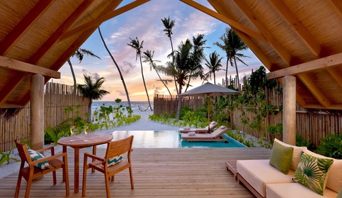 Beach Sunset Villa with private pool and Free access to sea plane lounge on Arrival
