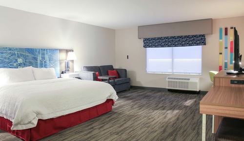 Room, 1 King Bed with Sofa bed, Refrigerator & Microwave