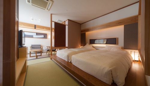 Japanese Modern Room with Private Hot Springs, "Theme: WATER FLOW," Non Smoking 37 ㎡【4F】