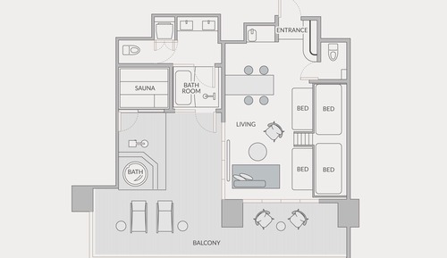 Luxury Room, Non Smoking, Sauna (suite Bunk)