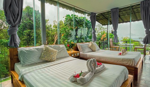 Family Bungalow, Balcony, Garden View