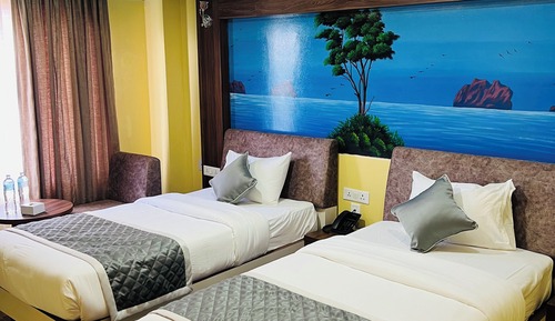 Double or Twin Room, 2 Twin Beds, Private Bathroom, Hill View