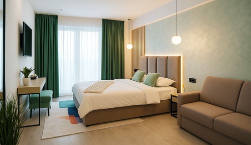 Double Room, 1 Queen Bed with Sofa bed, Balcony, Lake View