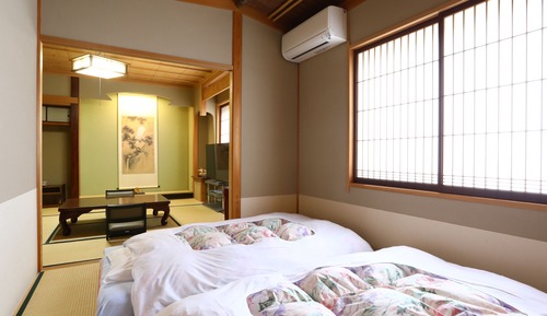 [Menkawa] Japanese style room 10+6 tatami with semi-open-air hot spring bath Non smoking
