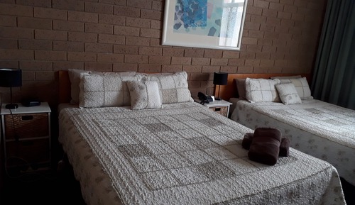 Room 28: Deluxe Twin Room (2 Queen Beds) with 50 inch Smart TV located on First Floor