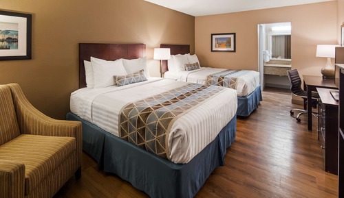Standard Room, 2 Queen Beds, Non Smoking, Refrigerator & Microwave