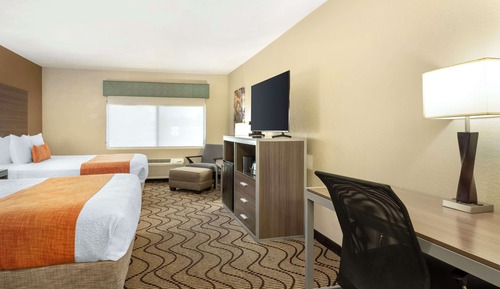 Standard Room, 2 Queen Beds, Non Smoking, Refrigerator & Microwave