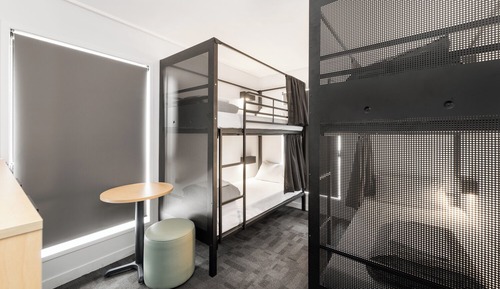 Bed in 4-Bed Male Dormitory with Shared Bathroom