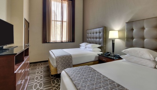 Suite, 2 Queen Beds, Accessible, Refrigerator & Microwave (Sofabed, 2 Rooms, Hearing, Tub)