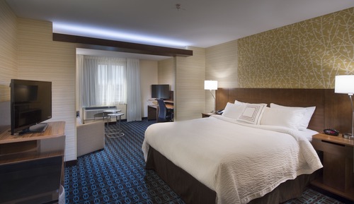 Suite, 1 King Bed with Sofa bed (Mobility/Hearing Access, Roll-In Shwr)