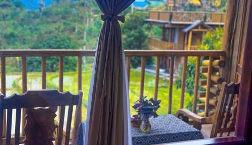 King Room with Balcony and Rice Field View