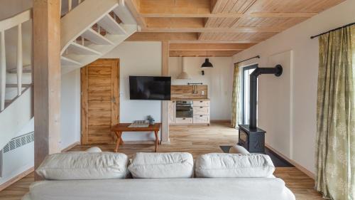 Chalet with fireplace