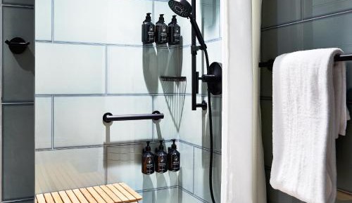 Standard Queen Room with Two Queen Beds and Mobility Accessible Roll-In Shower