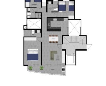 Three-Bedroom Apartment with Sea View