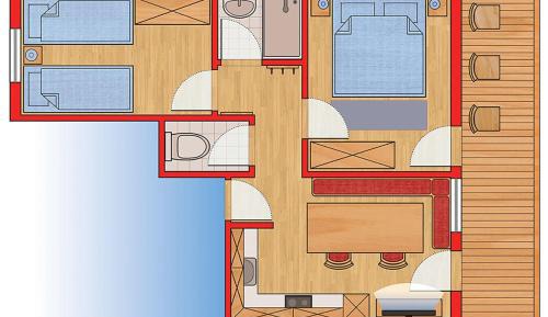 Two-Bedroom Apartment with Balcony