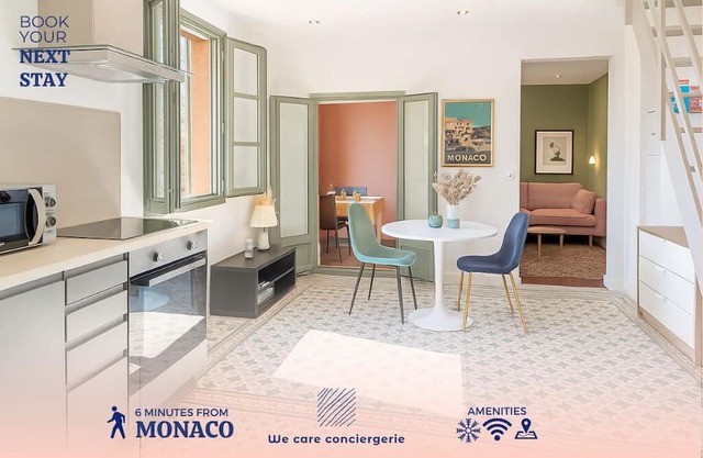 Come and enjoy Monaco and its surroundings in this unique and quiet accommodation