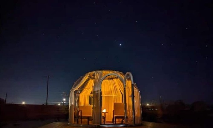 Joshua Tree House | Starry Oasis with Stargazing Dome, Hot tub, Hammocks & Firepit!