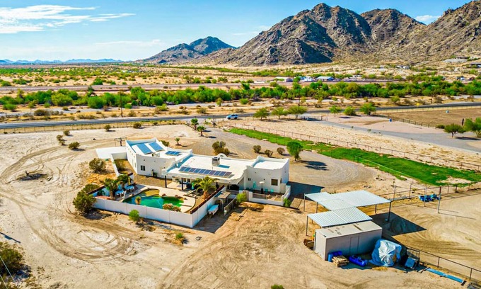 Maricopa House | Spacious desert charmer with a pool, covered patio, office, games, AC, and Wifi