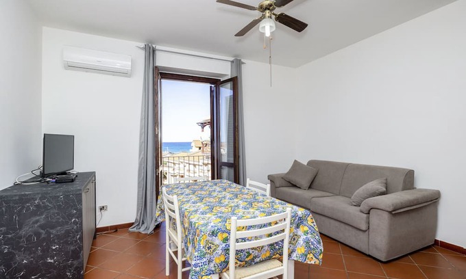 Piraino Apartment | Apartment "In Villa Domenica 2" with Sea View, Balcony & Wi-Fi