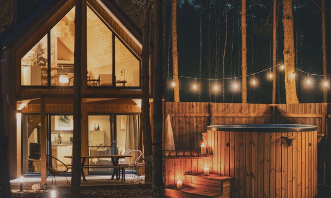 Sliwice House | Osada LoveLaski - balia jacuzzi, sauna i kominek - całoroczne domki premium