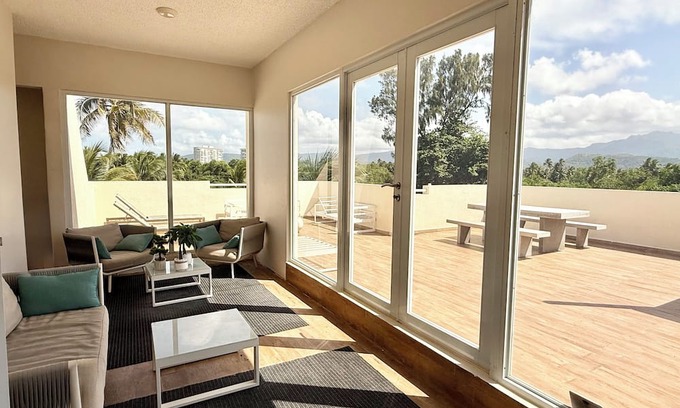 Solimar Apartment | Casa Cielo Azul-Beachfront, private rooftop; 3 bedroom, 2 bath Luquillo Escape