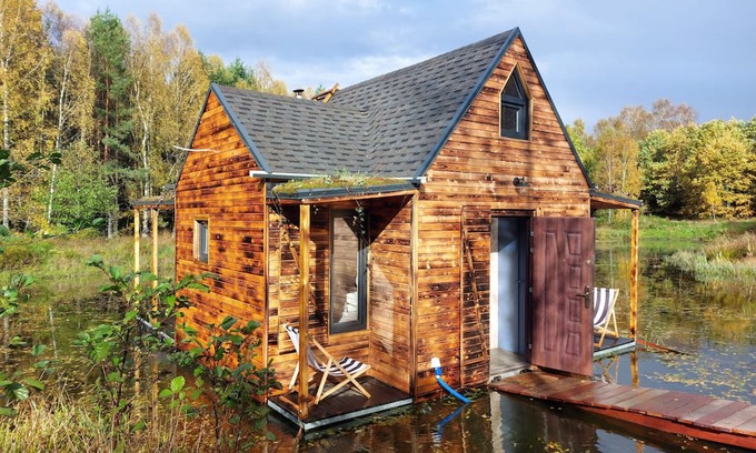 Kolczyglowy Boat Rental | heather hut, cottage on a pond + 2 hectars of area
