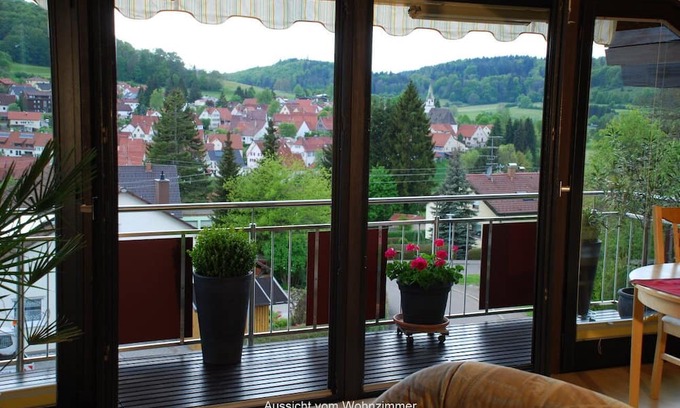Gomadingen Apartment | Vacation apartment with balcony and wonderful view, quiet location on the edge of the village